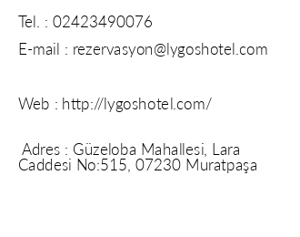 Lygos Hotel iletiim bilgileri